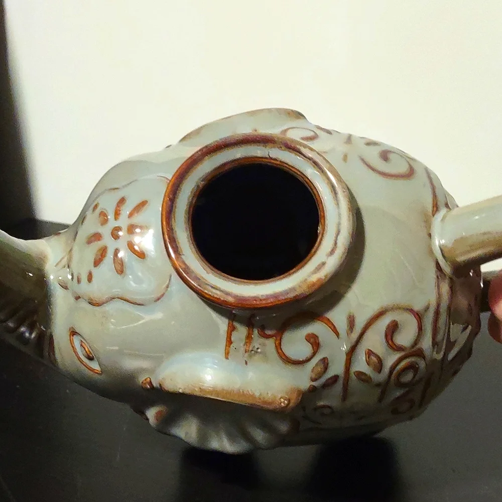 Elephant Teapot Pier 1 Imports Distressed Gray